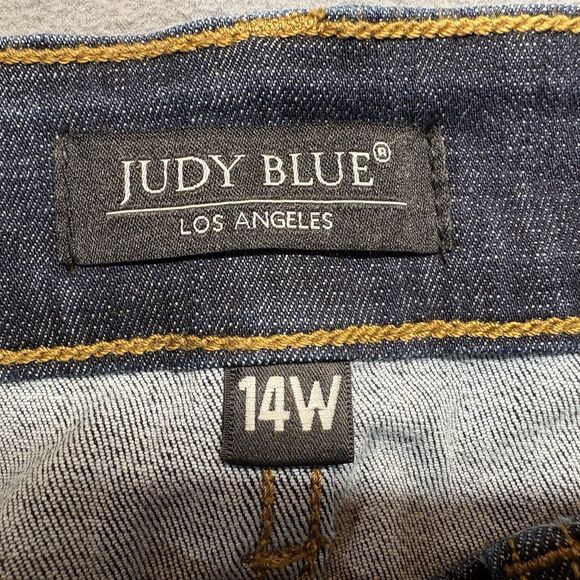 NEW Judy Blue Jeans Size 14W High Waist Skinny Fit Back Yoke Seam Stretch Blue - Picture 5 of 12